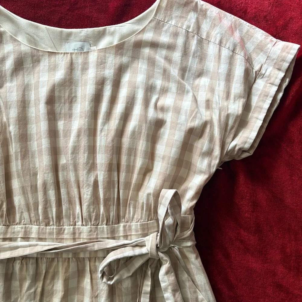 Anthrooplogie HD in Paris Ribboned Poplin Ginham Dress Size 10 - Picture 4 of 10